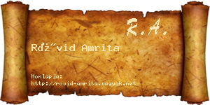 Rövid Amrita névjegykártya